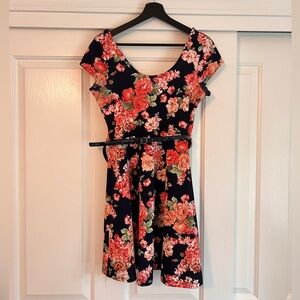 Iris Navy Floral Mini Dress